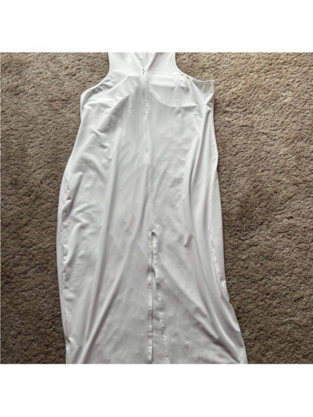 White Knot-Front Racerback Dress - Picture 3 of 5